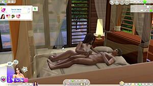 Sims 4 anime-style porn with a taboo theme of sleeping with the neighbor