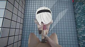 2-b dance and get fucked in the shower, emotions running high in fantasy manga.