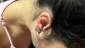 Debora Prado, busty teen, sucks deep before riding hard POV