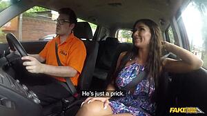 Fake Driving School: Cheating Wife with Big Boobs Sucks and Fucks Instructor Hard. Doggy and Titty Action Included!
