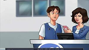 Cartoon porn with anime-style ecchi scenes and PC gameplay