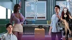 Apocalust ep 13 with big-titted milf in stockings outdoors. What’s she doing in public?