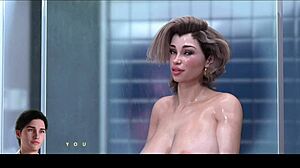 Horny milf stepmom stuck in bathroom—3D hentai action. What happens next?