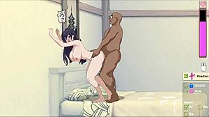 Old man seduces young girl in hentai game