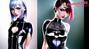 Cyber slut hentai baddies moaning loud in asmr style