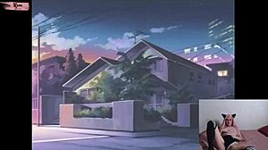 Nini watches Bible Black hentai first time. Skinny teen reacts to wild masturbation scenes.