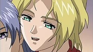 Leather-clad lesbians in hentai action