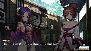 ep9 unfolds with manari and yutaka giving a double footjob in half-demon shinobi