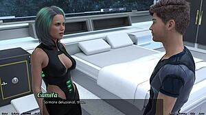 Femdom and robot fun in a cartoon space game