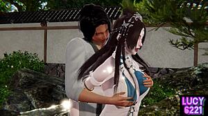 Just met this Chinese-style netizen with big 3D tits outdoors