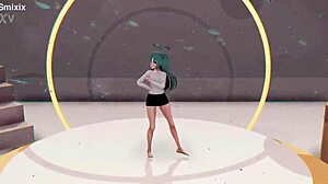 Blue Archive Yuuka hentai dance in teddy bear outfit