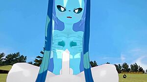 3D Asian glaceon gets rough treatment