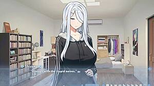 Shizuku blackmails me into a footjob in Summer Clover 3 hentai game.