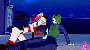 Harley Quinn's big tits and tight pussy in action