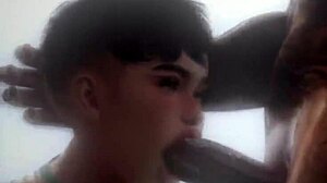 Femboy gets throat slammed hard in Second Life!