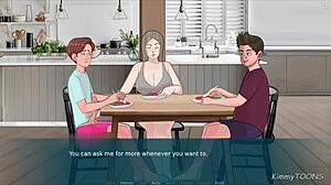 Stepmom Kimmytoons Seduces Stepson with Deepthroat Under Dinner Table