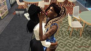 Ever seen a lesbian dominate a bartender with hard club fucking?