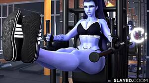 Хентай в спортзале с бешеной интенсивностью!