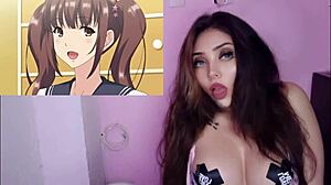Masturbating with kyonyuu JKs and fantasizing about big tits