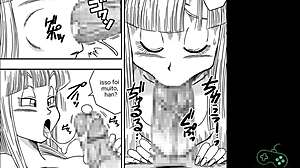 A slutty girlfriend gives head and gets fucked in DBZ parody