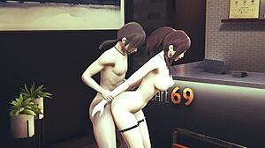 3D hentai featuring hardcore double vaginal penetration