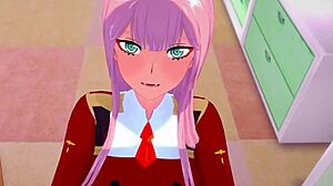 Zero Two and Darling in action
