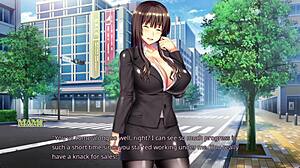 Tenioha Feat Mami - Mami Route Part 3 - Office Blowjob Caught in Action.