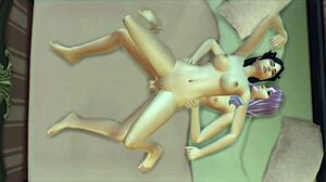 Goth otaku gets a blowjob from his stepsister who is a shemale