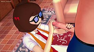 La caliente Velma se sienta sobre una gran polla