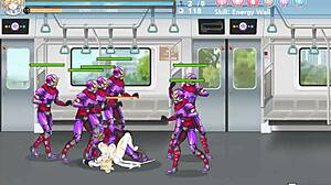 Blonde princess in erotic hentai game with magic sex
