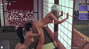 Momiji and Patty’s hot lesbian scene in Honey Select 2