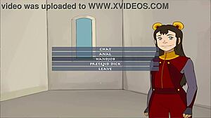 Hentai game with Asian beauty Jinora giving a blowjob