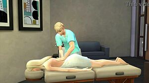 wanna see hot blonde get extra special massage in sims 4?
