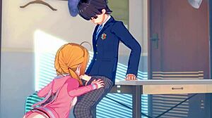 A hentai girl who cannot get enough of sucking a cock