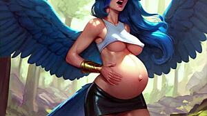 Pregnant harpy's nest: Interactive cartoon porn video