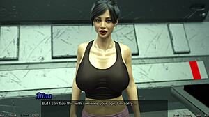 stranded in space 93 - steamy kissing session with huge boobs brunette milf