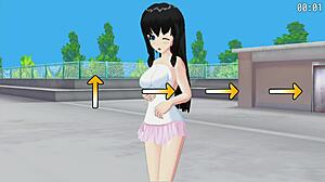 Hentai anime game scene with sub mail tennis lesson action