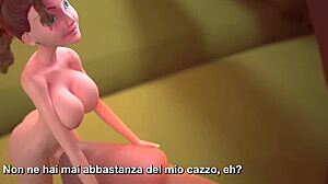 3DGSpot - Tiny Trans Fucks Giant Busty Trans in Uncensored Italian Action