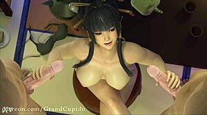 Nyotengu Double Cock Tit Fuck!