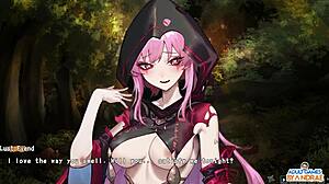Half-demon Shinobi's erotic adventure with a beautiful girl in a cartoon
