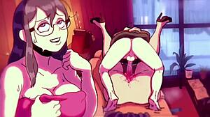 Hentai girls share big cock in steamy threesome