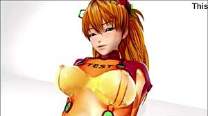 Evangelion Cowgirl Riding and Squirting