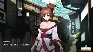 Half-demon Shinobi's erotic adventure with a beautiful girl in a cartoon