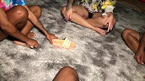 College friends try out sex game