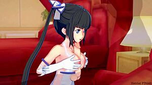 I’m obsessed with Danmarchi Hestia getting wild in her mansion. Her big tits drive me crazy in this uncensored anime!