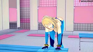 samus aran strips bikini for wild metroid fantasy sex