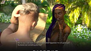 Busty black beauty consoles emo college girl over big dick