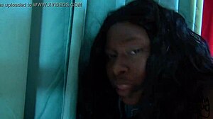 Ebony stepmom Gabbi Amore debuts with rough hardcore pounding on sand. Big cock slams her ass