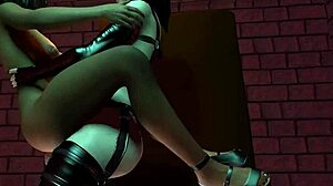yo, black femboy trap gets pounded by shemale with huge boobs!