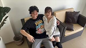 Japanese Couple Loves Sofa Sex in Empty House Today
